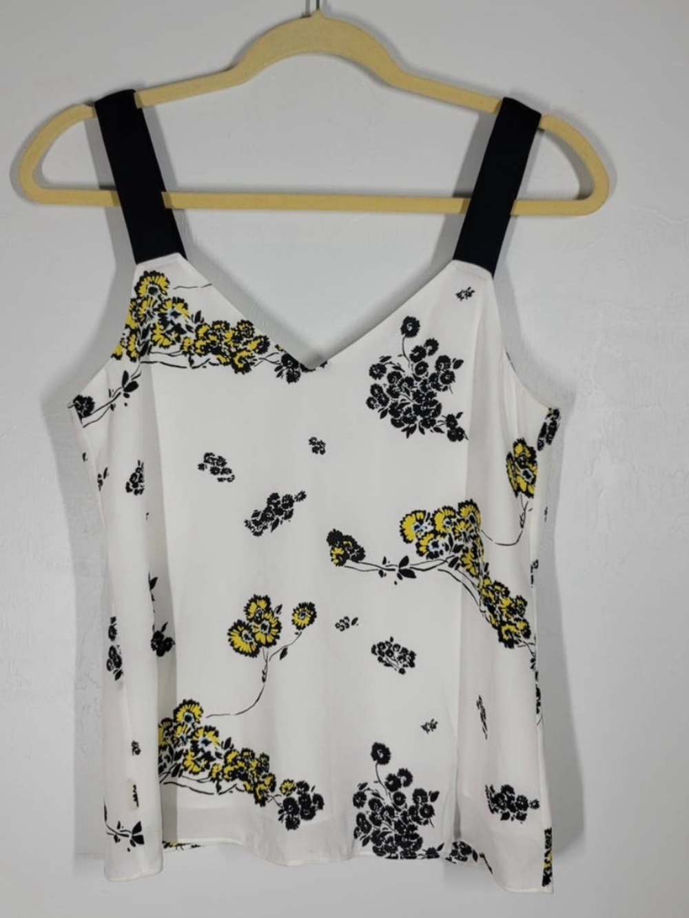 A.L.C. Renne Silk Floral Print Tank Top Size 2 V-neck Sleeveless Pullover White